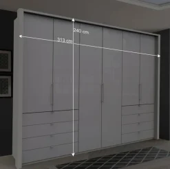 Wohnen Weiße Möbel|Schränke*Schlafbereich Kleiderschrank mit acht Schubkästen - Dolienca