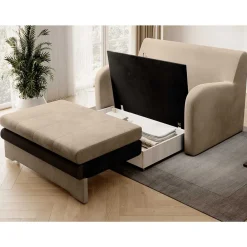 Wohnen Schlafcouch in Beige und Dunkelbraun - Calming