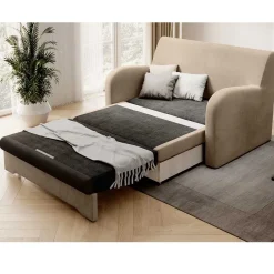 Wohnen Schlafcouch in Beige und Dunkelbraun - Calming
