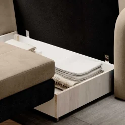 Wohnen Schlafcouch in Beige und Dunkelbraun - Calming