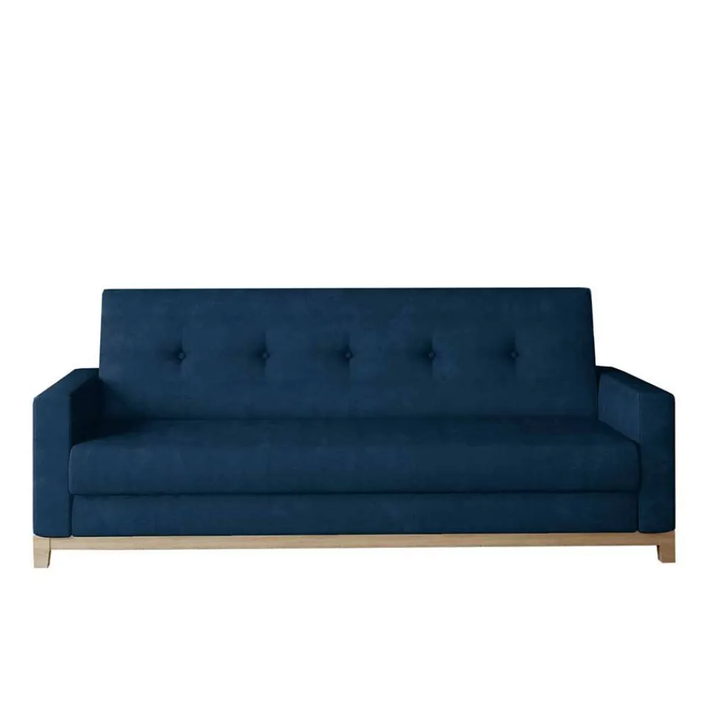 Wohnen Sofas|Sofa*Schlafcouch in Dunkelblau Velours - Tadeuz