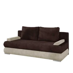Wohnen Schlafsofas*Schlafcouch in Dunkelbraun und Creme - Beaven