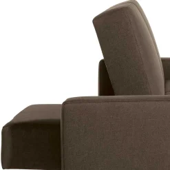 Wohnen Sofas|Sofa*Schlafcouch mit Hocker in Beigegrau mit Chrom - Defelira (zweiteilig)