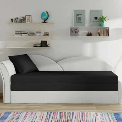 Wohnen Betten|Betten*Schlaffunktion Recamiere in Offwhite und Schwarz - Asbrov