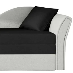 Wohnen Betten|Betten*Schlaffunktion Recamiere in Offwhite und Schwarz - Asbrov