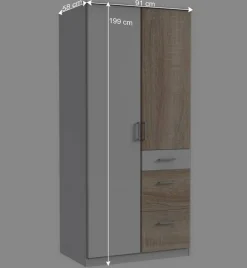 Wohnen Schlafraum Kleiderschrank mit drei Schubladen - Magdelan