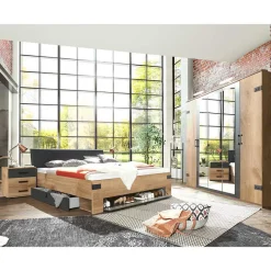 Wohnen Schlafzimmer Komplett*Schlafraum Möbelset mit Stauraumbett - Enegal (vierteilig)