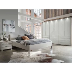 Wohnen Schlafraum Set in Weiß & Grau - Tumiva (vierteilig)