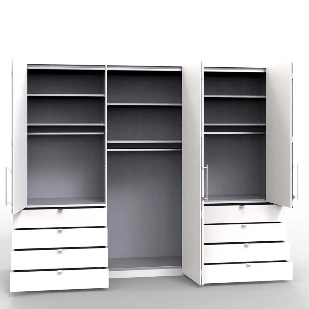 Wohnen Schlafraum Set in Weiß & Grau - Tumiva (vierteilig)