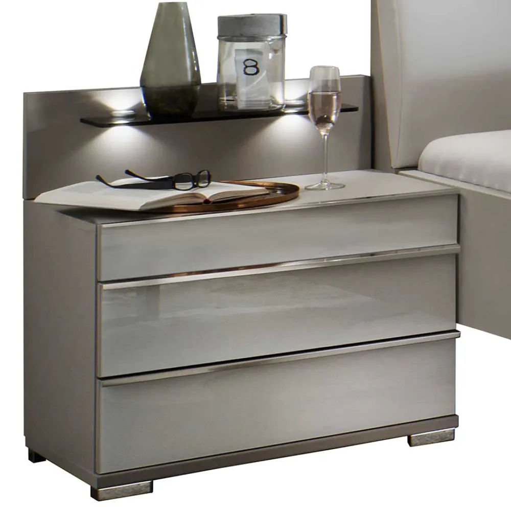 Wohnen Schlafraum Set in Weiß & Grau - Tumiva (vierteilig)