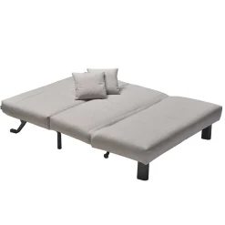 Wohnen Schlafsofa als Einzelbett oder Doppelbett Tutran in Hellgrau Webstoff