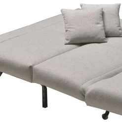 Wohnen Schlafsofa als Einzelbett oder Doppelbett Tutran in Hellgrau Webstoff