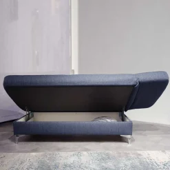 Wohnen Schlafsofas*Schlafsofa Chaiselounge in Blau - Jacy