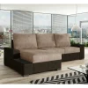 Wohnen Schlafsofa Ecke in Beige und Dunkelbraun - Subra