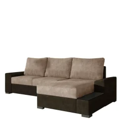 Wohnen Schlafsofa Ecke in Beige und Dunkelbraun - Subra