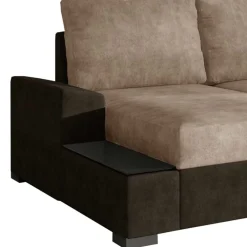 Wohnen Schlafsofa Ecke in Beige und Dunkelbraun - Subra