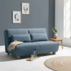 Wohnen Schlafsofa in Blau mit Eiche - Sojette