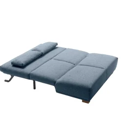 Wohnen Schlafsofa in Blau mit Eiche - Sojette