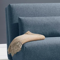 Wohnen Schlafsofa in Blau mit Eiche - Sojette