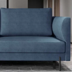Wohnen Schlafsofa in meliertem Blaugrau Stoffbezug - Ipsum