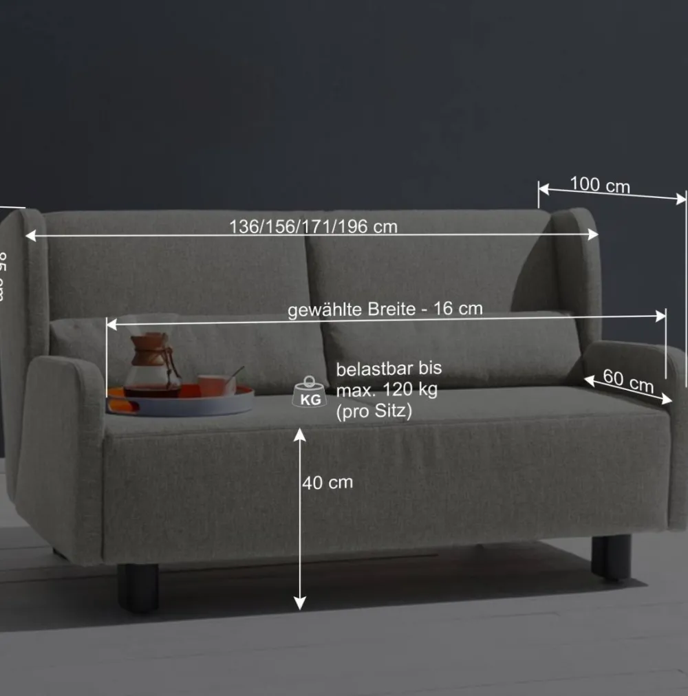 Wohnen Sofas|Sofa*Schlafsofa in Rosa Flachgewebe - Mangado