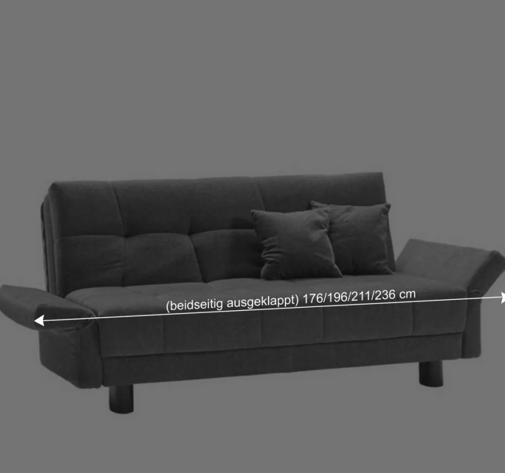 Wohnen Schlafsofa mit abklappbaren Arnlehnen - Madley