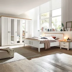 Wohnen Schlafzimmer Komplett*Schlafzimmer Einrichtung im Country Look - Malvissa (vierteilig)
