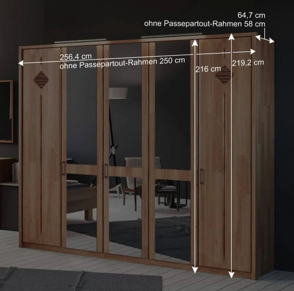 Wohnen Schlafzimmer Einrichtung Apolios in Erle teilmassiv (vierteilig)