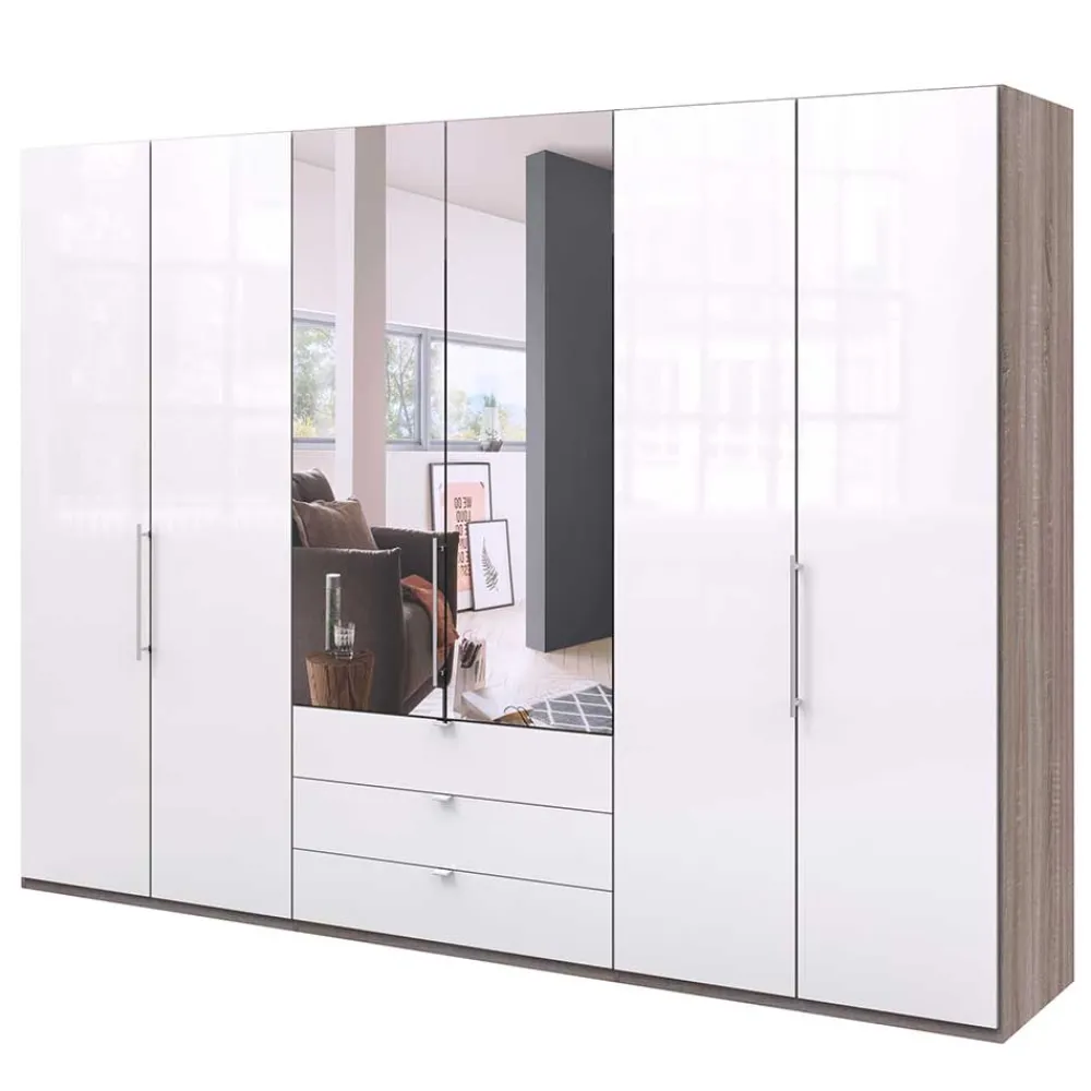 Wohnen Schlafzimmer Falttüren-Schrank mit Spiegel - Empresian