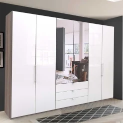 Wohnen Schlafzimmer Falttüren-Schrank mit Spiegel - Empresian