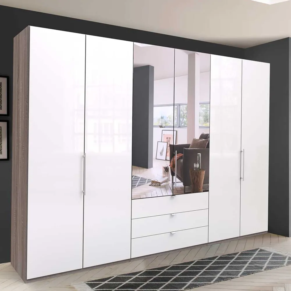 Wohnen Schlafzimmer Falttüren-Schrank mit Spiegel - Empresian