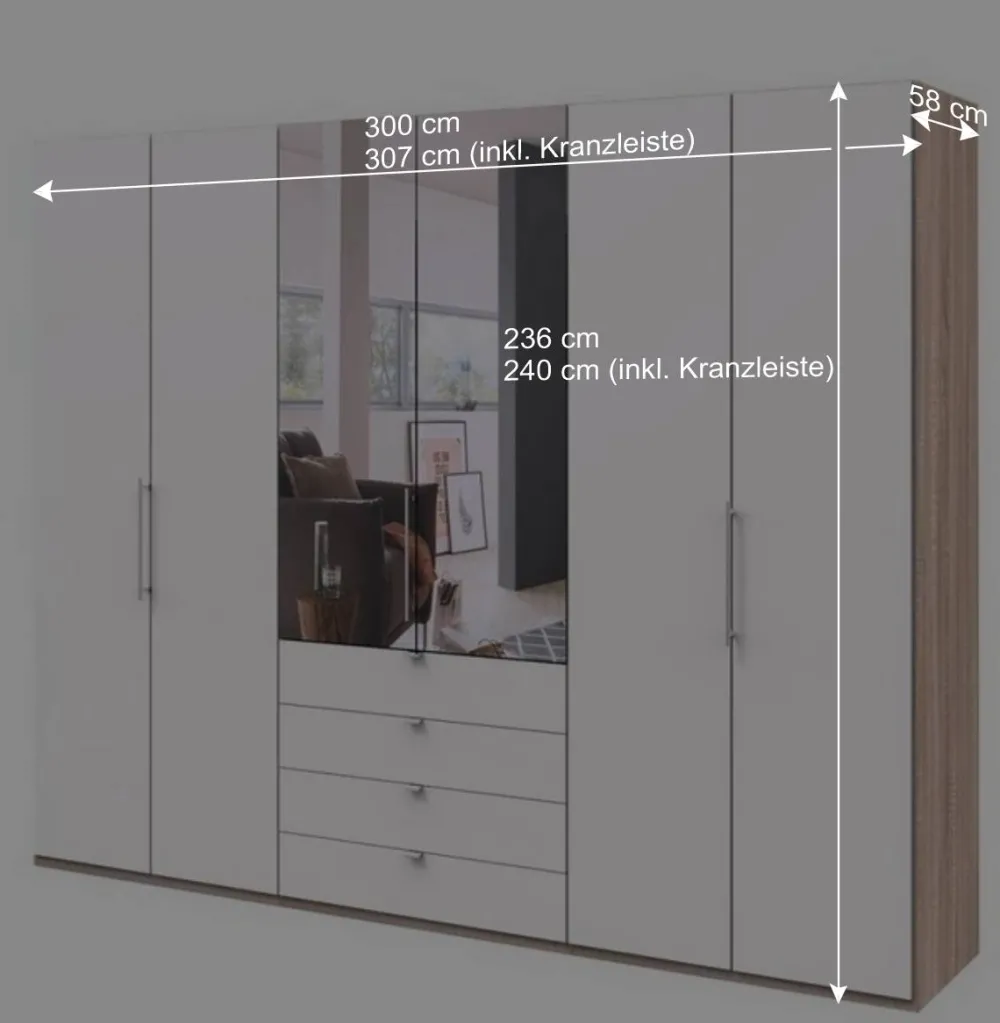 Wohnen Schlafzimmer Gleittürenschrank mit Spiegel - Vaclyn