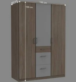 Wohnen Kleiderschränke|Jugendzimmerschränke*Schlafzimmer Kleiderschrank zweifarbig - Coros