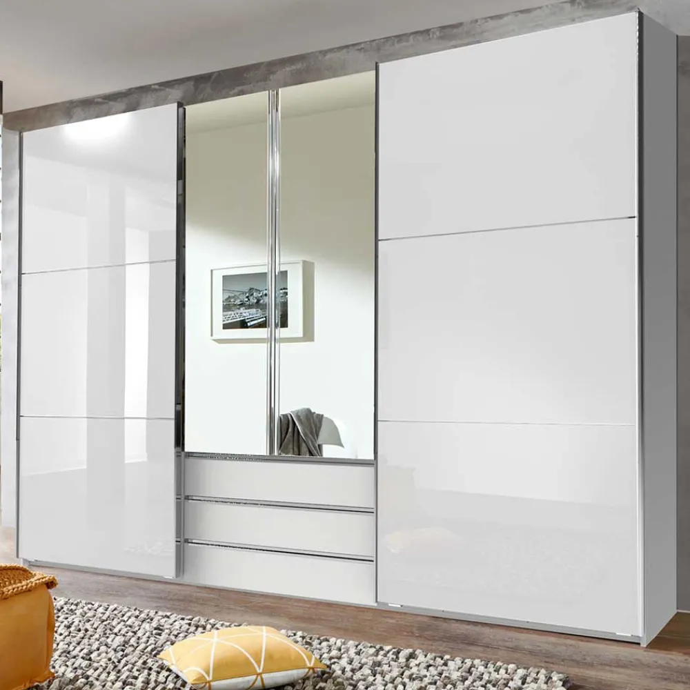Wohnen Glasmöbel|Kleiderschränke*Schlafzimmer Kleiderschrank elegant-modern - Gastruna I