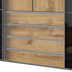 Wohnen Schränke|Kleiderschränke*Schlafzimmer Kleiderschrank in Dunkelgrau Glas - Hectos