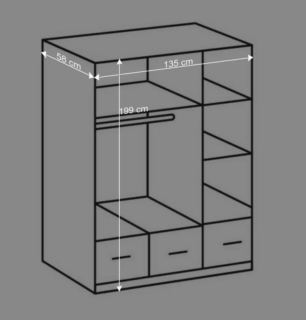 Wohnen Schlafzimmer Kleiderschrank Mellevos in Weiß