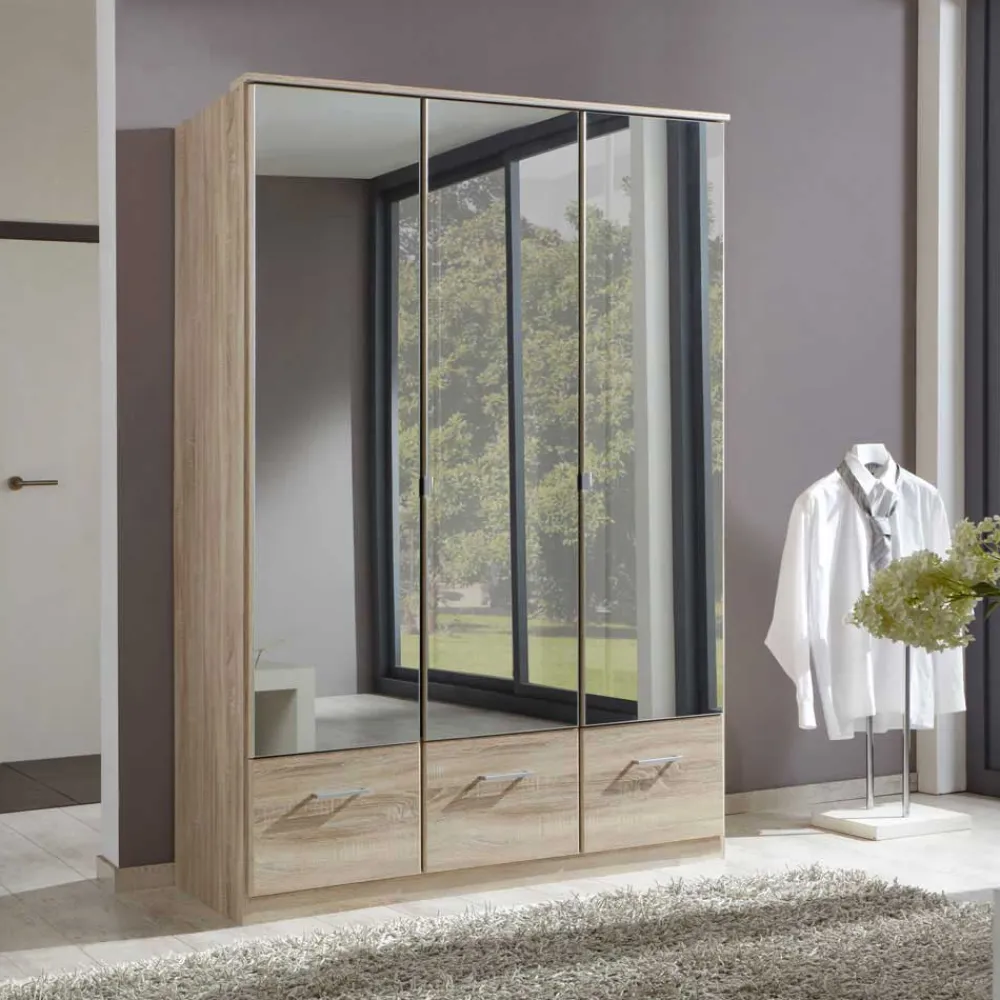 Wohnen Jugendzimmerschränke*Schlafzimmer Kleiderschrank Rommino in Eiche Sägerau