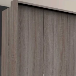 Wohnen Schlafzimmer Kleiderschrank in Eiche dunkel - Crenba