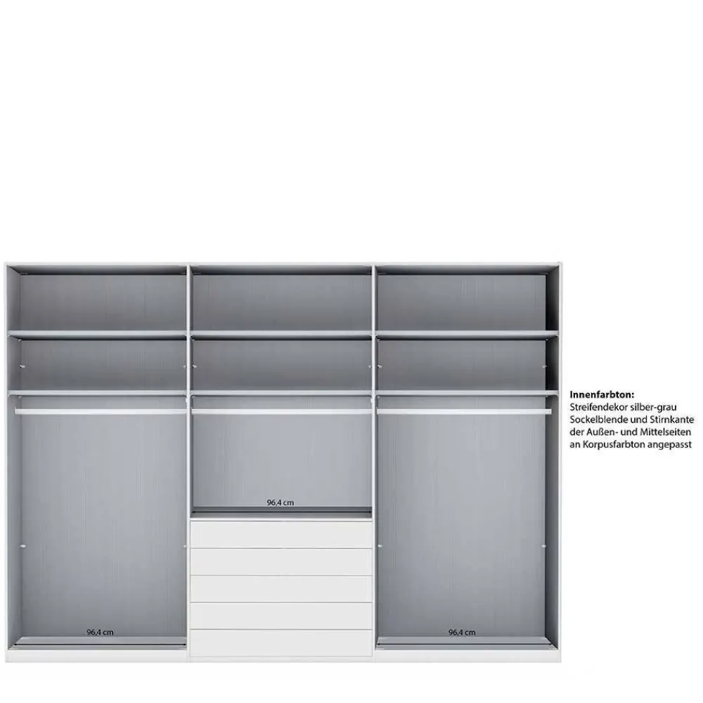 Wohnen Schlafzimmer Kombi-Kleiderschrank 6-türig - Pascan