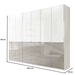 Wohnen Schlafzimmer Kombi-Kleiderschrank 6-türig - Pascan