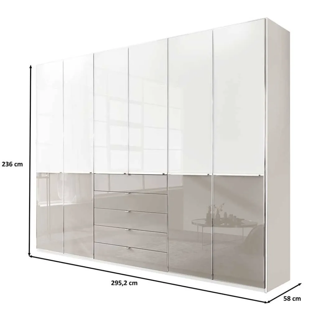 Wohnen Schlafzimmer Kombi-Kleiderschrank 6-türig - Pascan