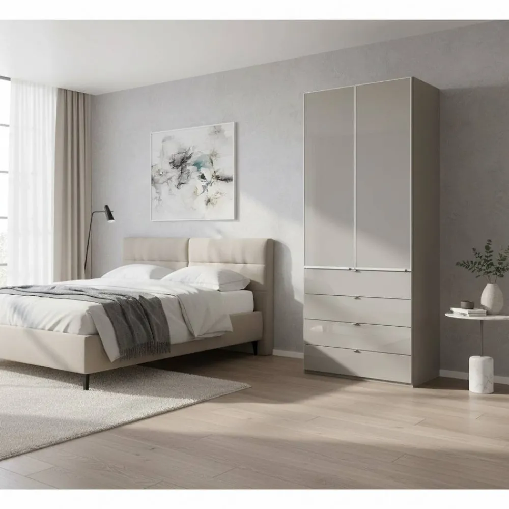 Wohnen Jugendzimmerschränke*Schlafzimmer Kombi-Schrank in Hellgrau - Nucina