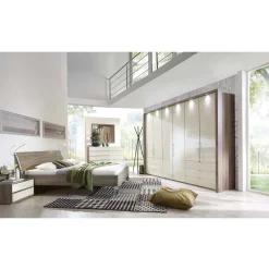 Wohnen Schlafzimmer Komplett*Schlafzimmer Komplettset Crenba in Creme (vierteilig)
