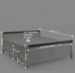 Wohnen Schlafzimmer Komplettset Caneon im Landhausstil (vierteilig)