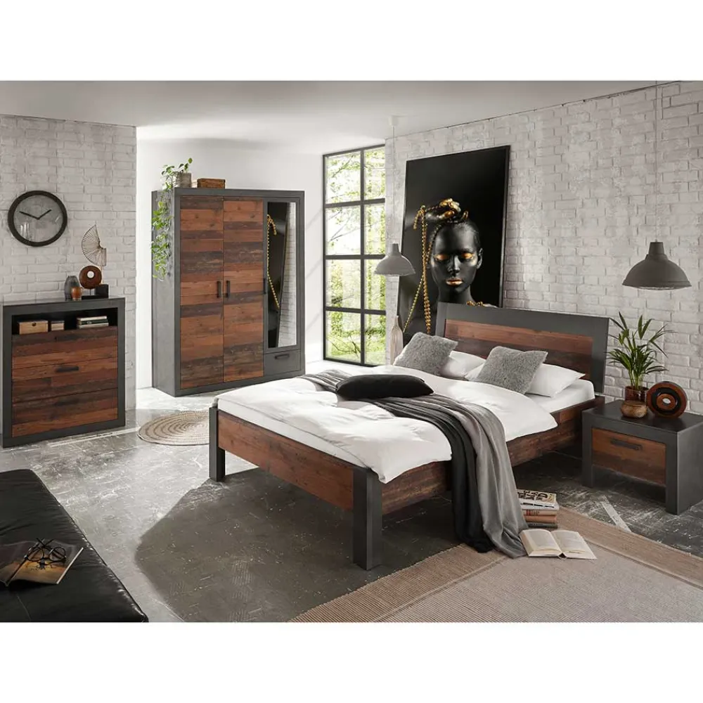 Wohnen Schlafzimmer Möbelset mit Kommode - Timuras (vierteilig)