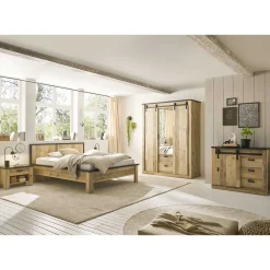 Wohnen Schlafzimmer Komplett*Schlafzimmer mit 140x200 Bett Set - Naiavio (fünfteilig)