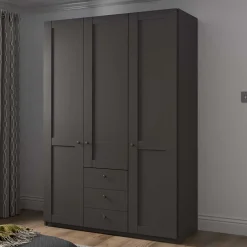 Wohnen Schlafzimmer Schrank in Dunkelgrau - Mataram