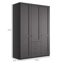 Wohnen Schlafzimmer Schrank in Dunkelgrau - Mataram