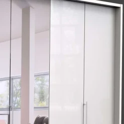 Wohnen Glasmöbel|Schränke*Schlafzimmer Schrank mit Falttüren in Weiß - Dolienca