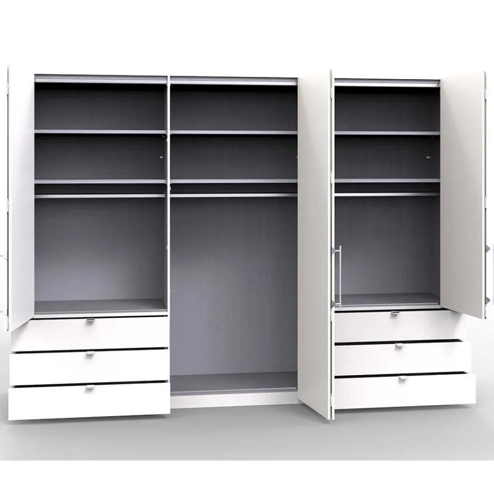 Wohnen Glasmöbel|Schränke*Schlafzimmer Schrank mit Falttüren in Weiß - Dolienca